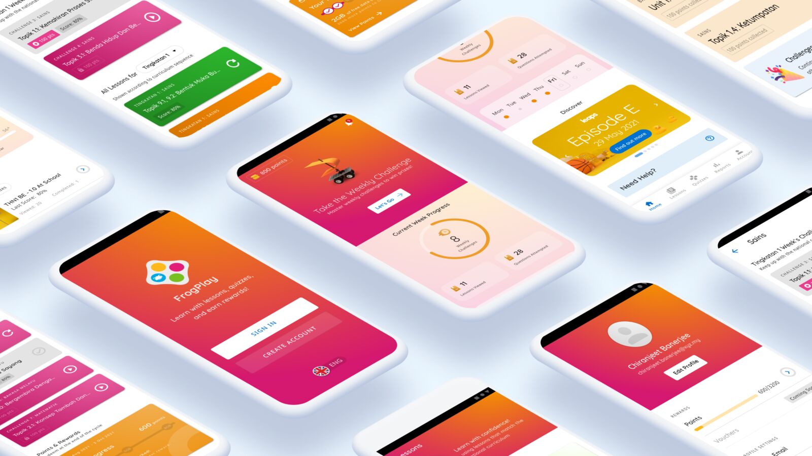 The redesigned quiz app, 2021