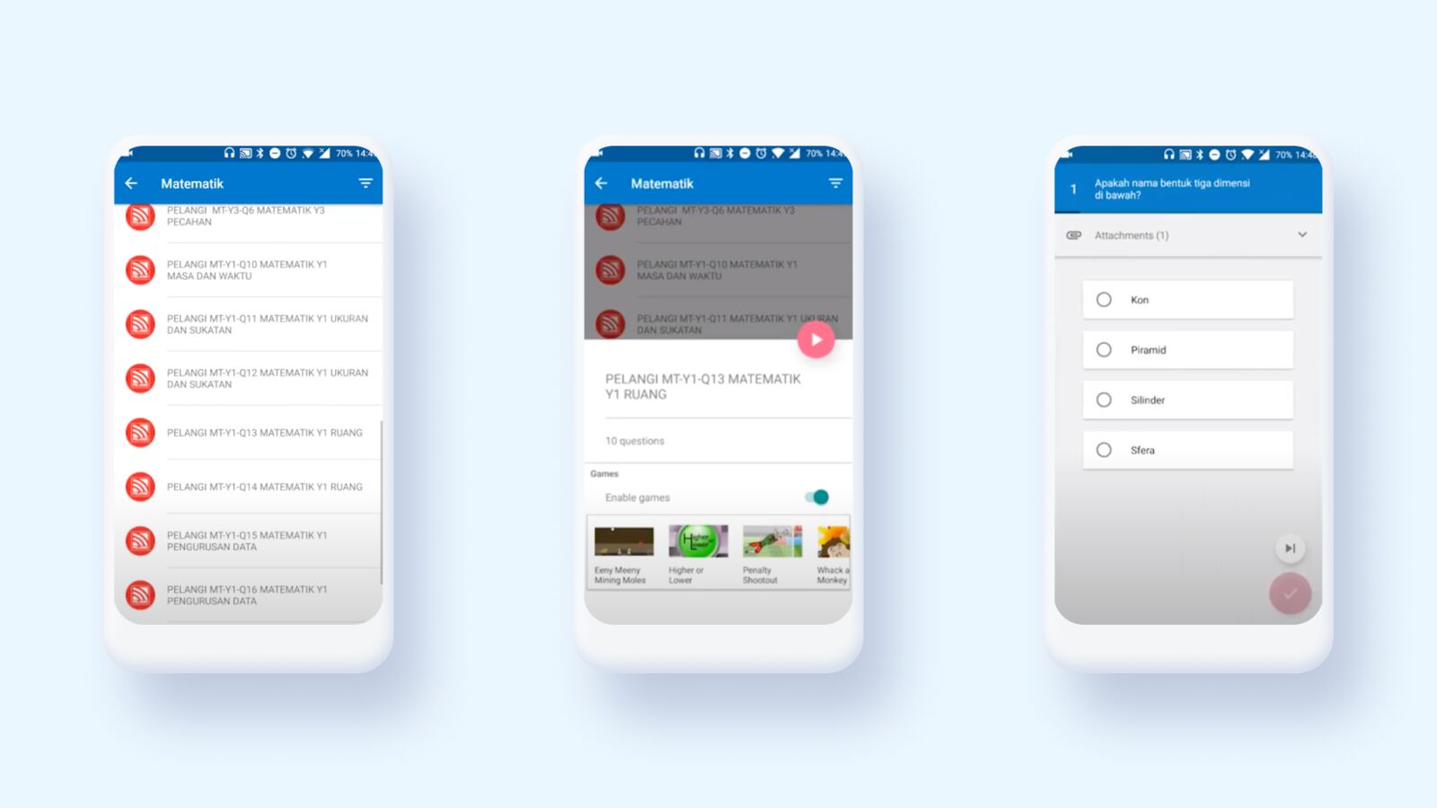 Legacy app: quiz lists and questions