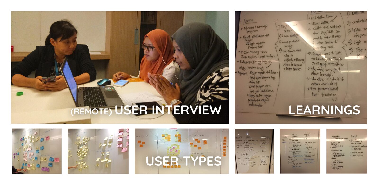 Remote user interviews, learnings and user types from the research