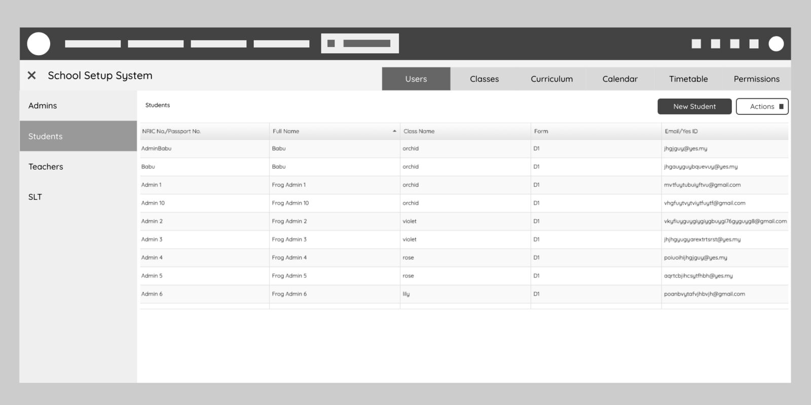 Wireframes for the revised application